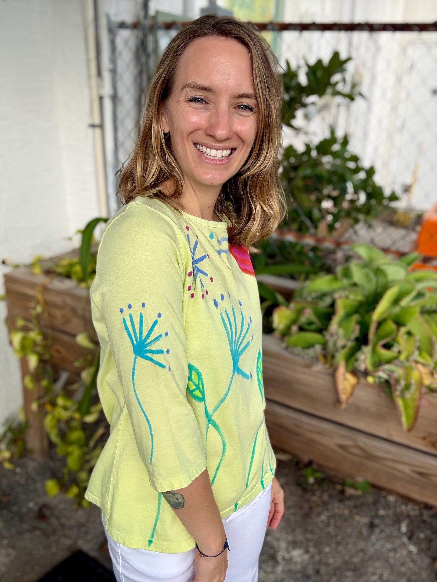 Jackie Ludtke 8276 Painted Flowers Top