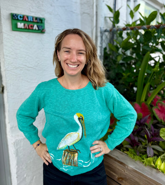 LisaLou Painted Pelican Sweater