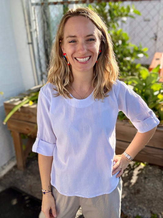 Maya Jones 1021 Roll Sleeve Top