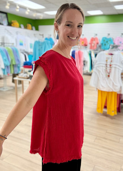 Dunes Chispita Fringe Hem Top