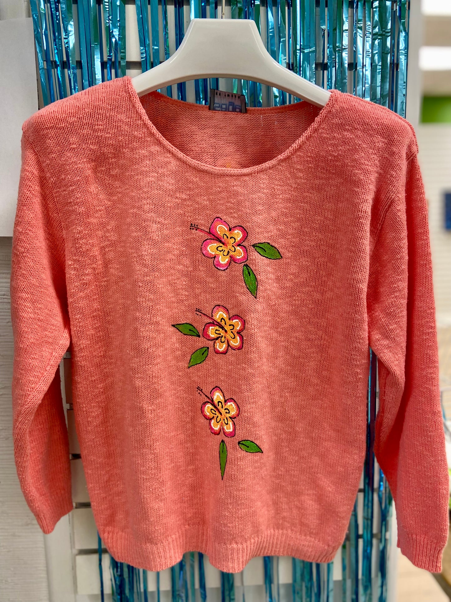 LisaLou Hibiscus Trio Painted Sweater