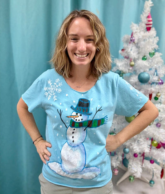 Jackie Ludtke Painted Snowman Top