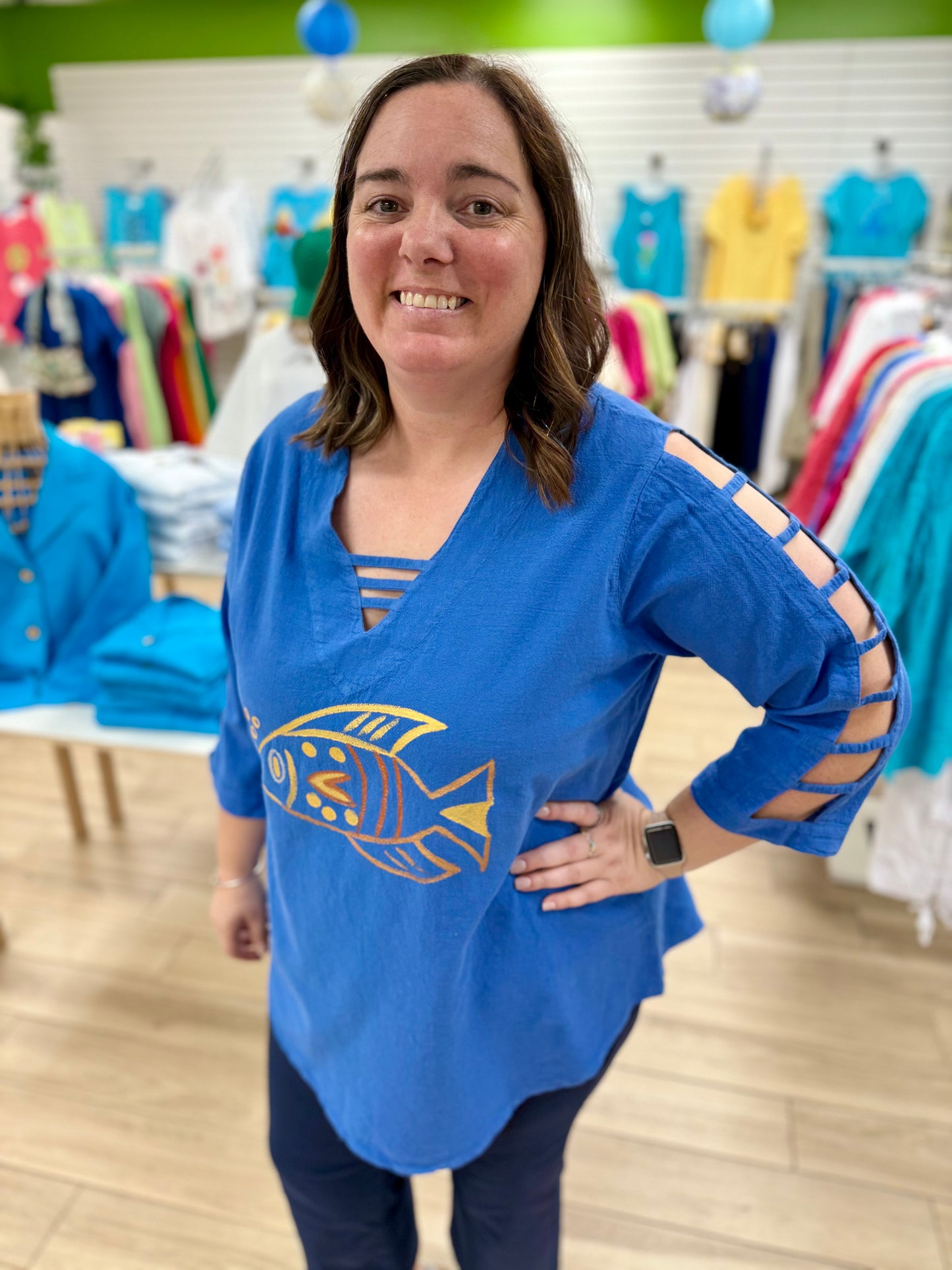 Peg 0014 Metallic Fish Painted Top