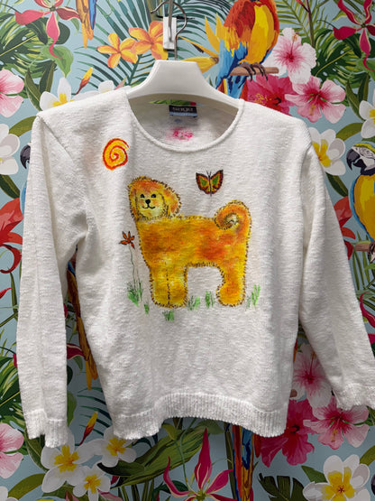 Rosamund Merrill Field of Dreams Dog Painted Sweater