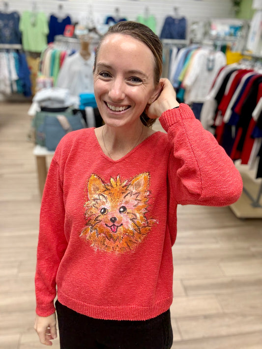 Rosamund Merrill Painted Puppy Sweater