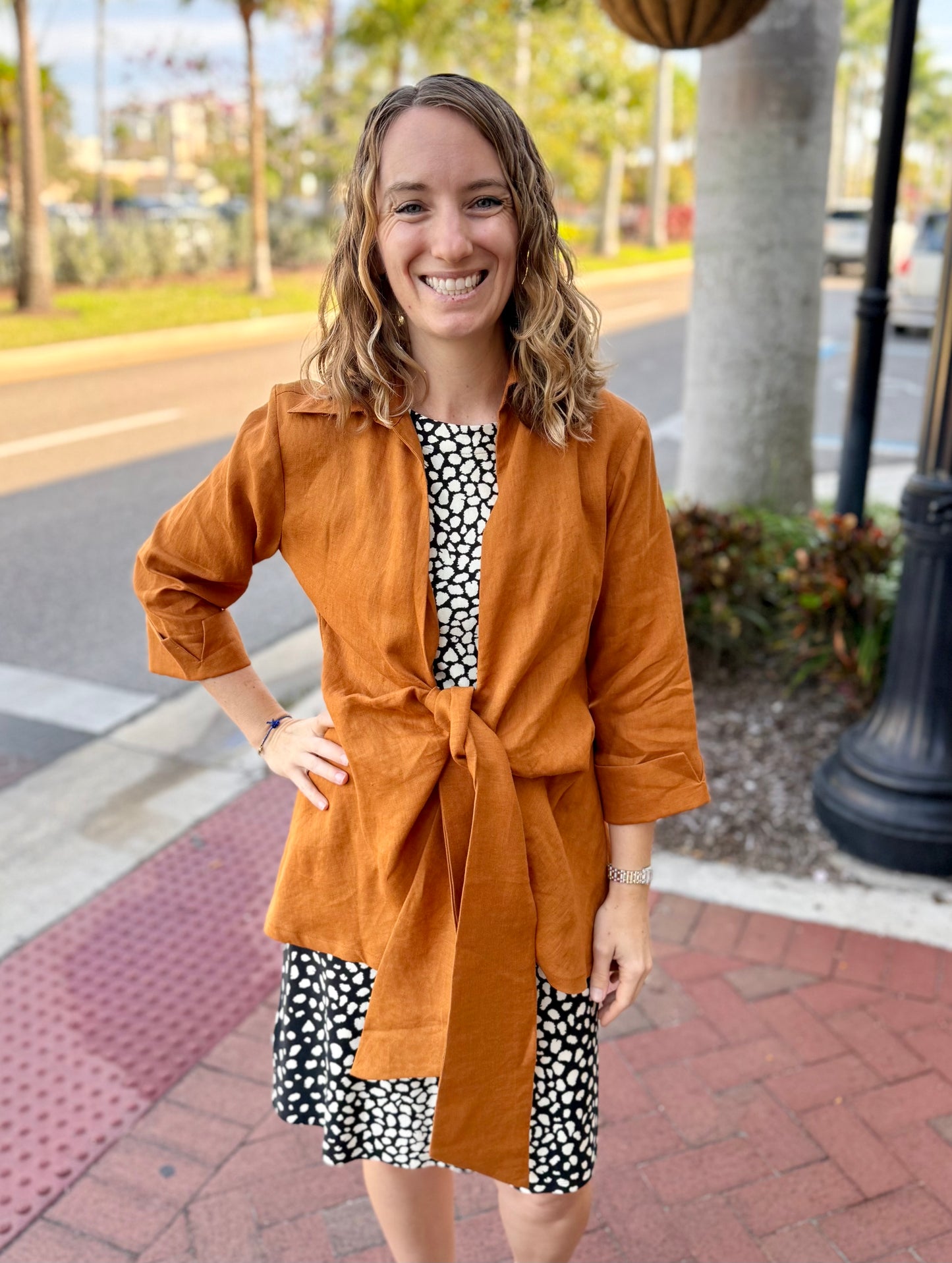 Dawn Bacchus Linen Wrap Jacket