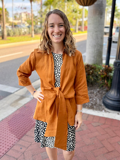 Dawn Bacchus Linen Wrap Jacket