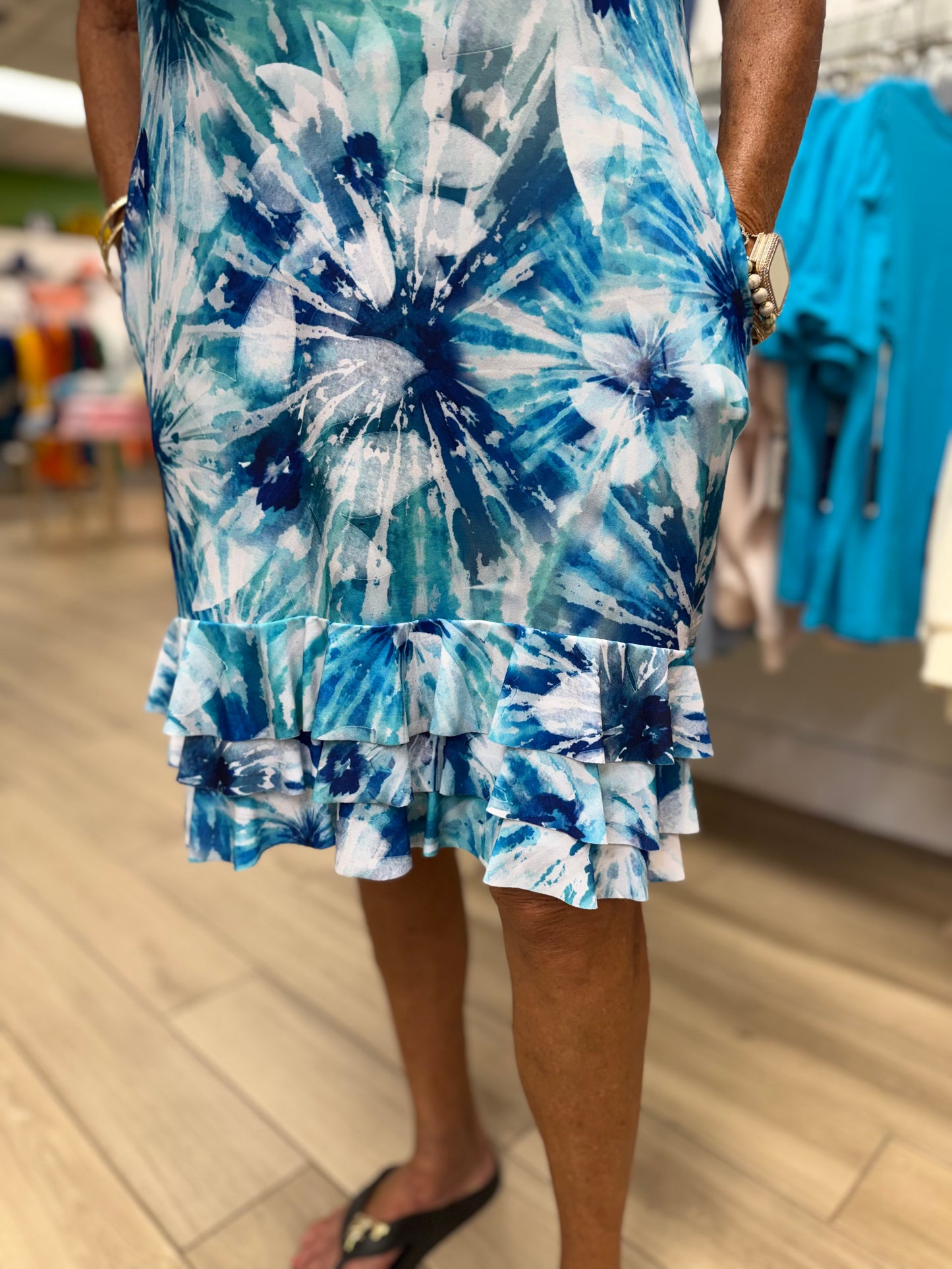 Fashque D2099 Ruffle Hem Dress
