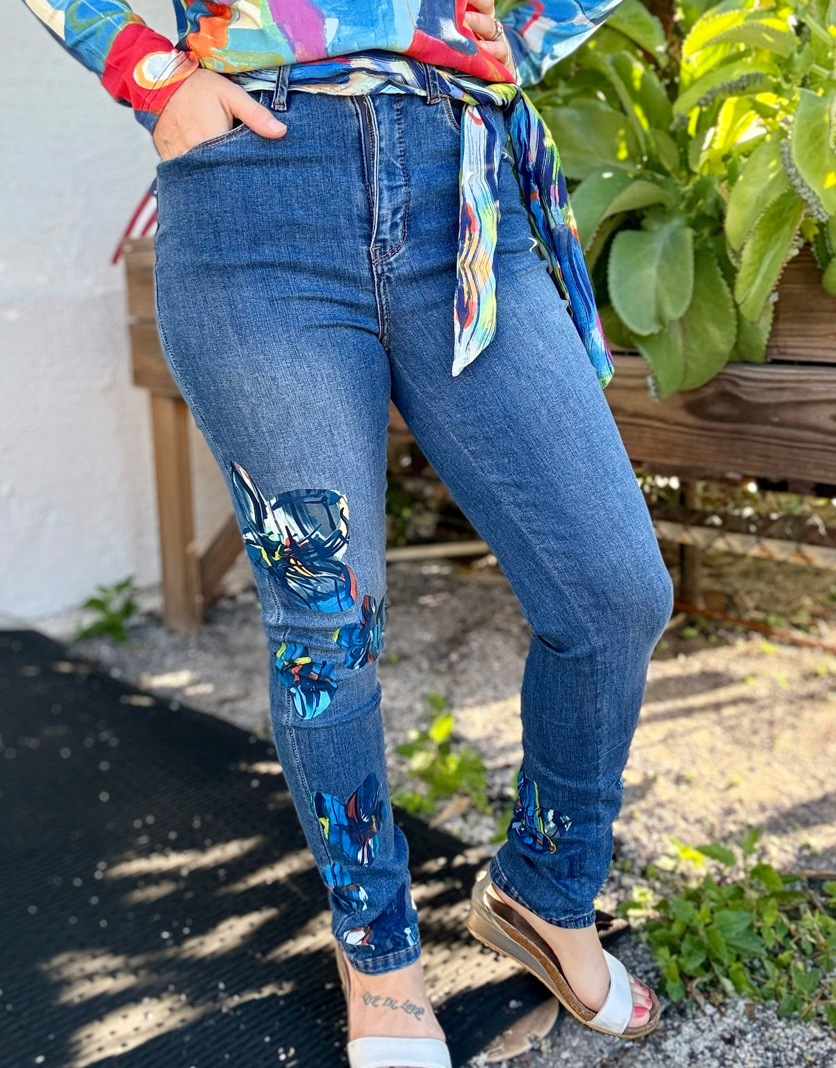 Claire DesJardins Full Bloom Print Jean