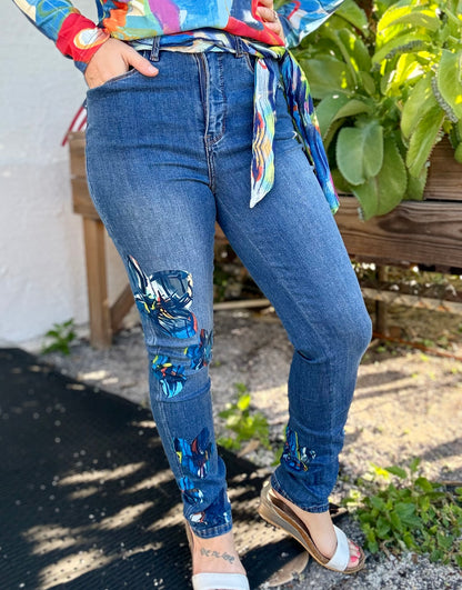 Claire DesJardins Full Bloom Print Jean
