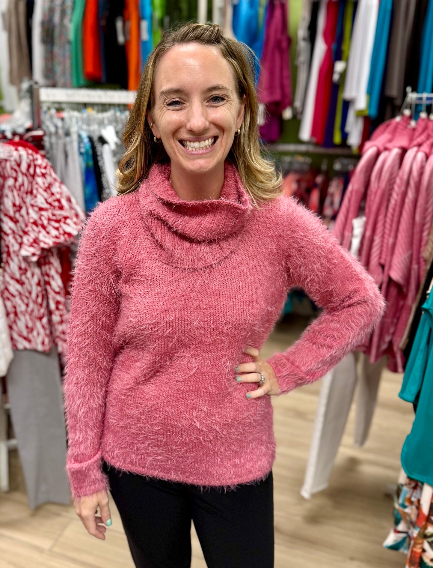 Marble 8032 Fuzzy Removable Neck Sweater