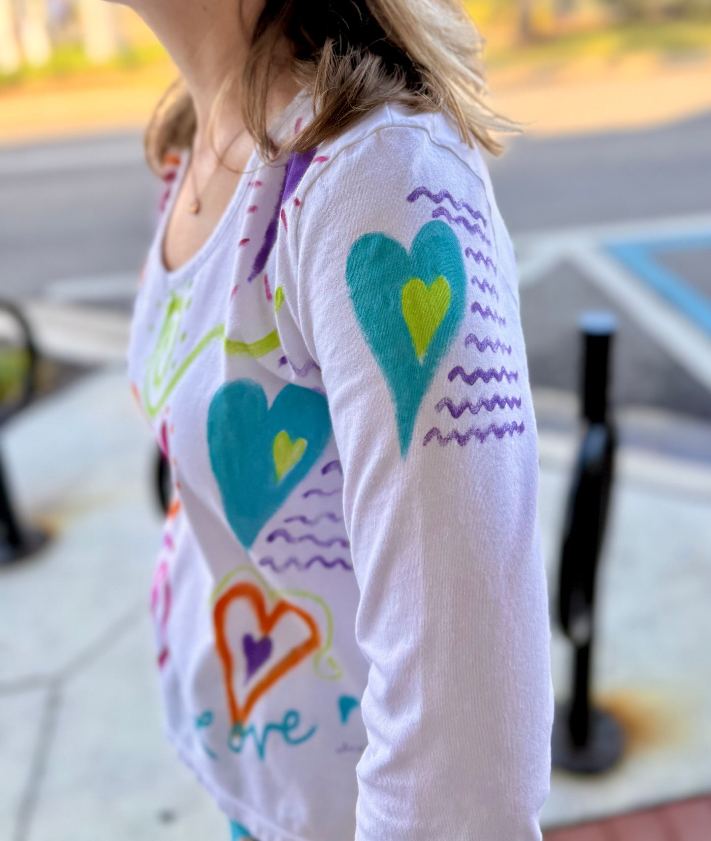 Jackie Ludtke 8286 Painted Hearts Top