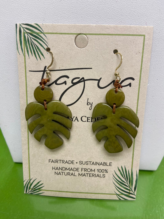 Tagua Dalia Leaf Earring