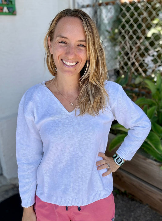 Sage 4000 V-Neck Crop Sweater