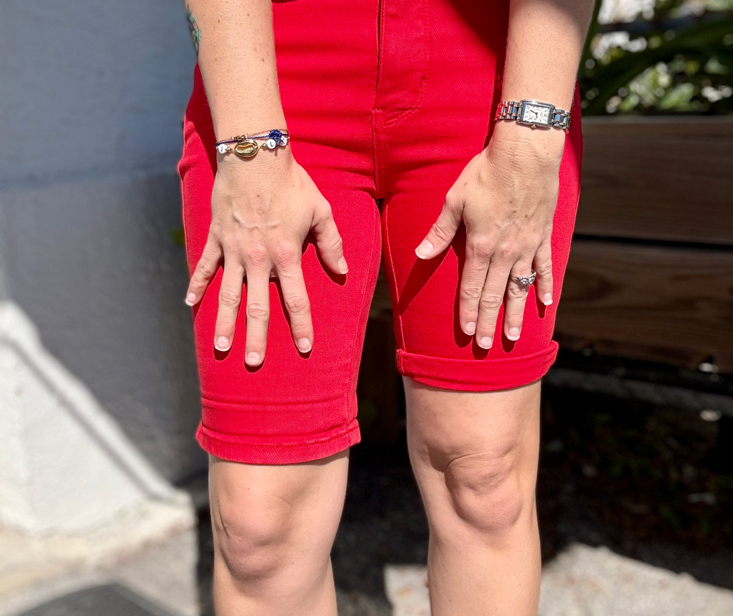 Judy Blue 150279 Red Denim Shorts