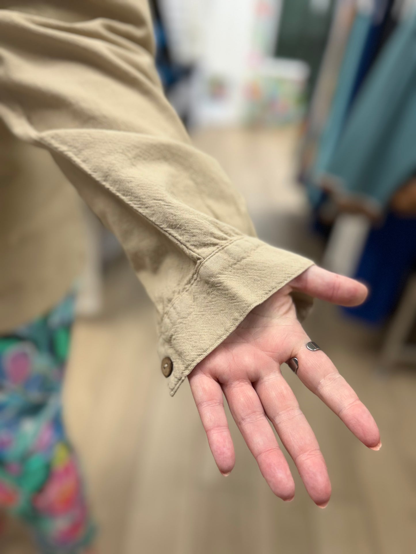 Cottonseed 740 Three Button Pullover Top