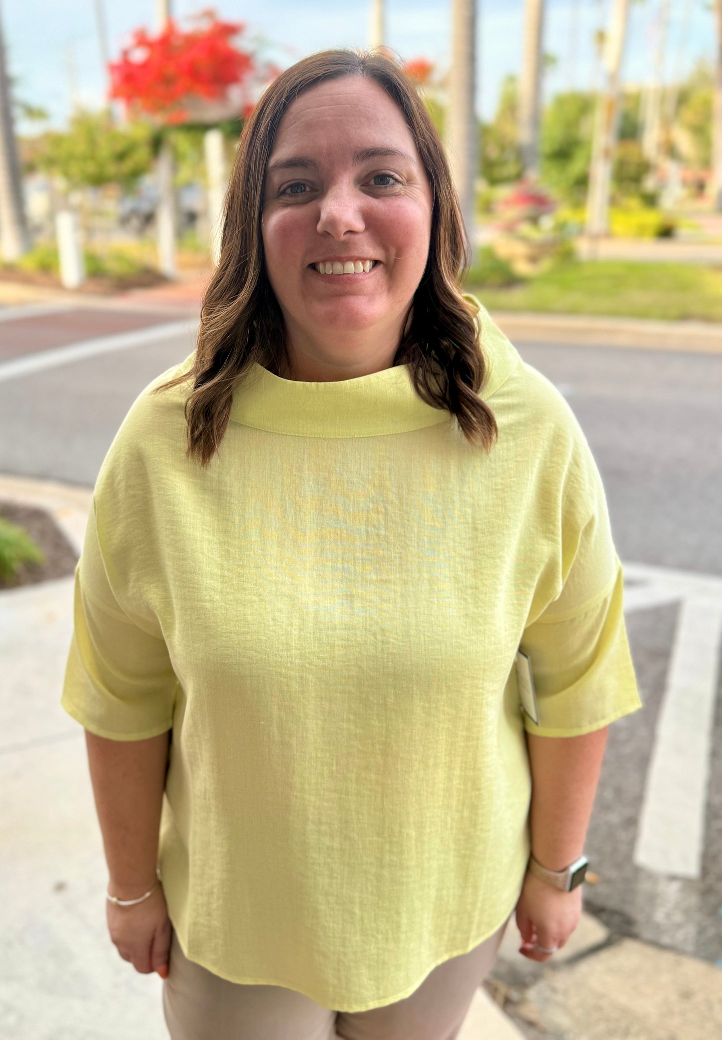 Fridaze AA374 Drop Shoulder Linen Top