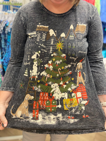 Jess & Jane M106 Dogs of Christmas Top