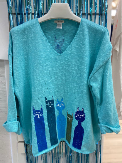 MoMo Sweater - Colorful Cats