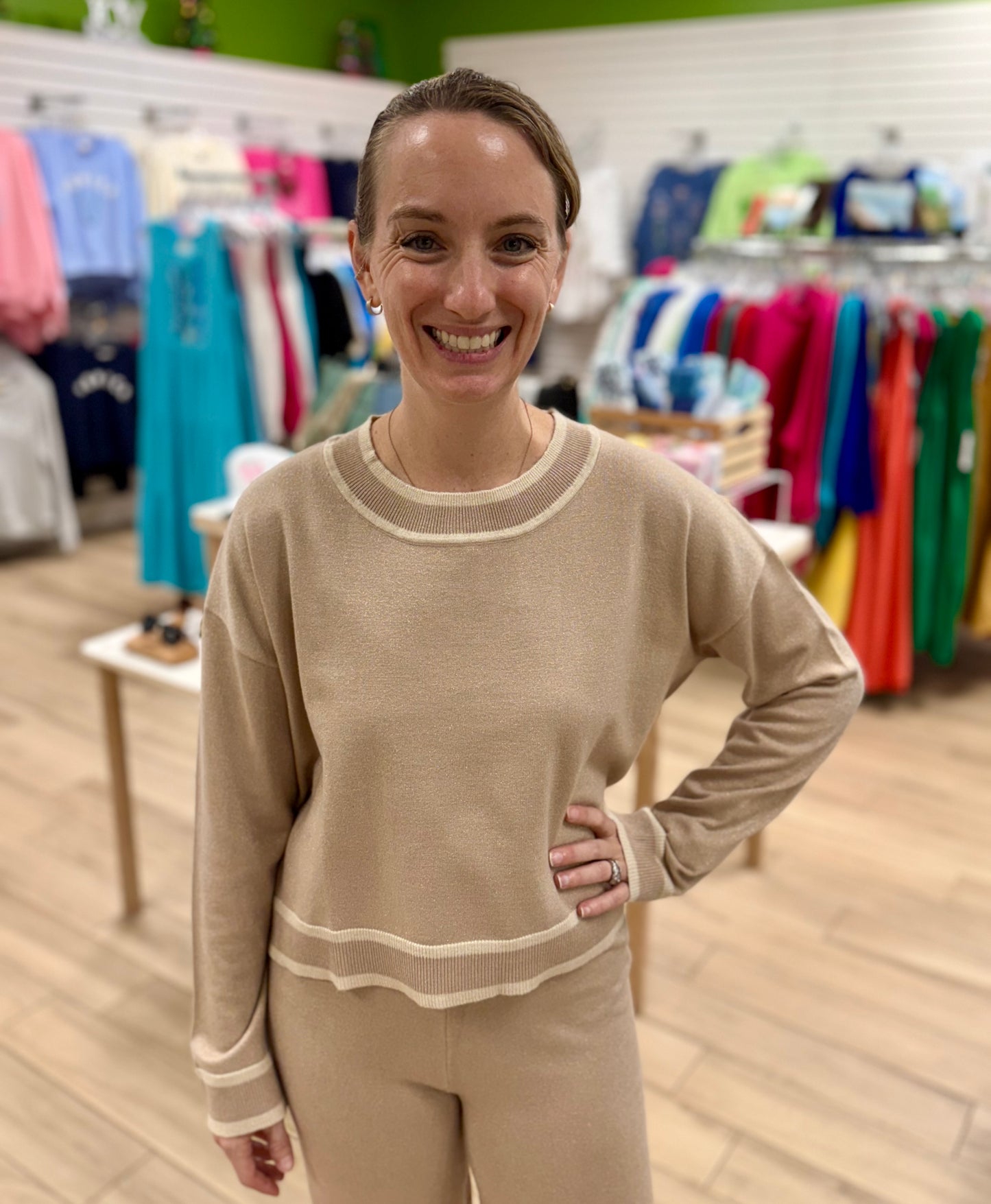 M 33-LU2008AX Gold Shimmer Sweater