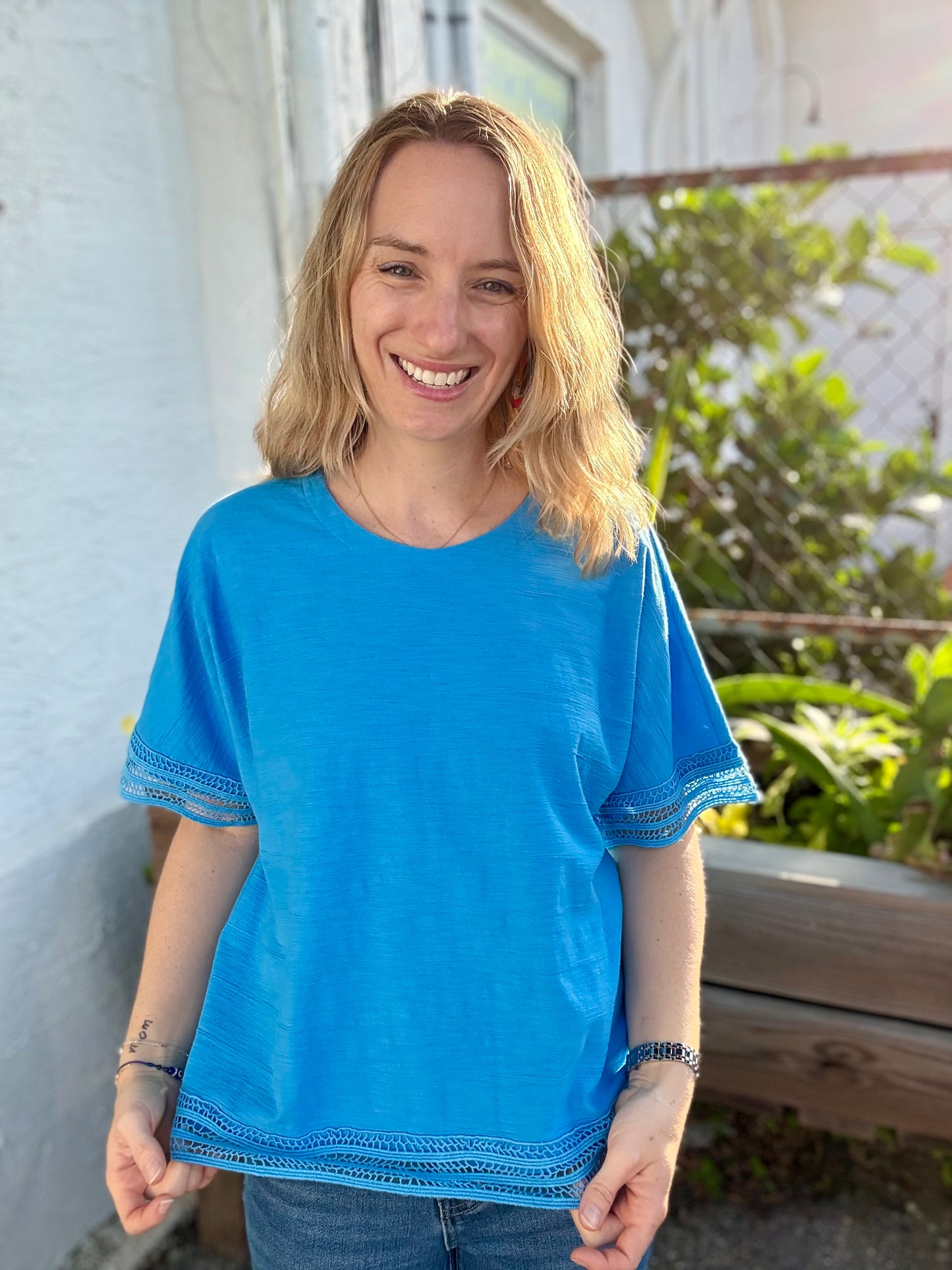 Inspired by Wild Palms T11 Lace Trim Top