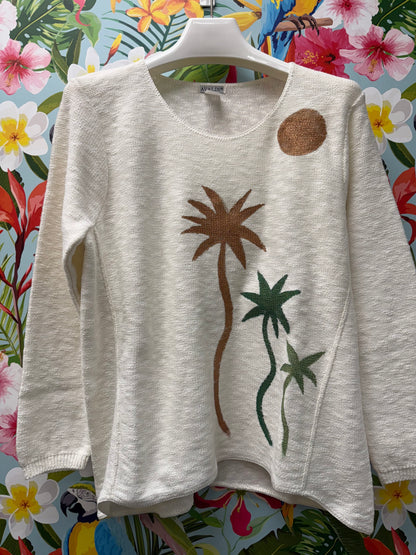 Peg Painted Sweater - Metallic Palms Party