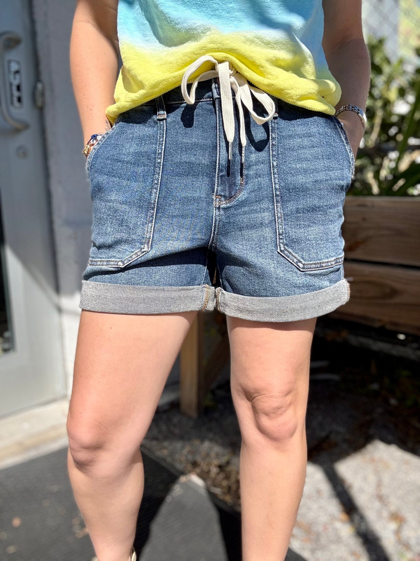 Judy Blue 150343 Denim Tie Short
