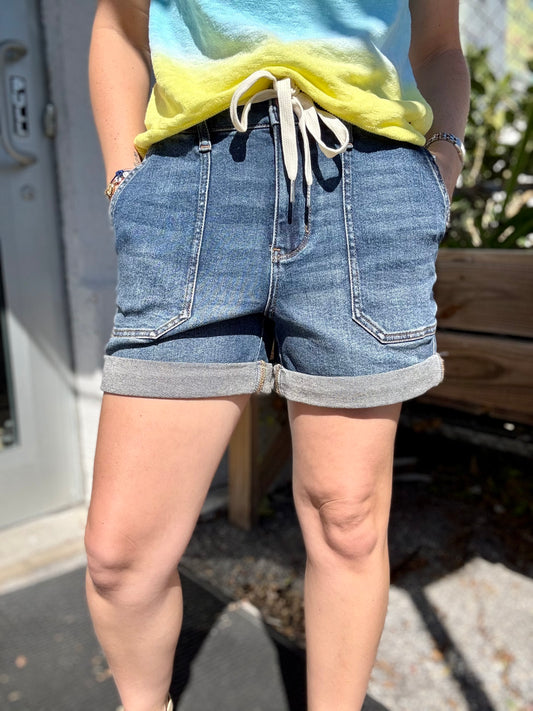 Judy Blue 150343 Denim Tie Short