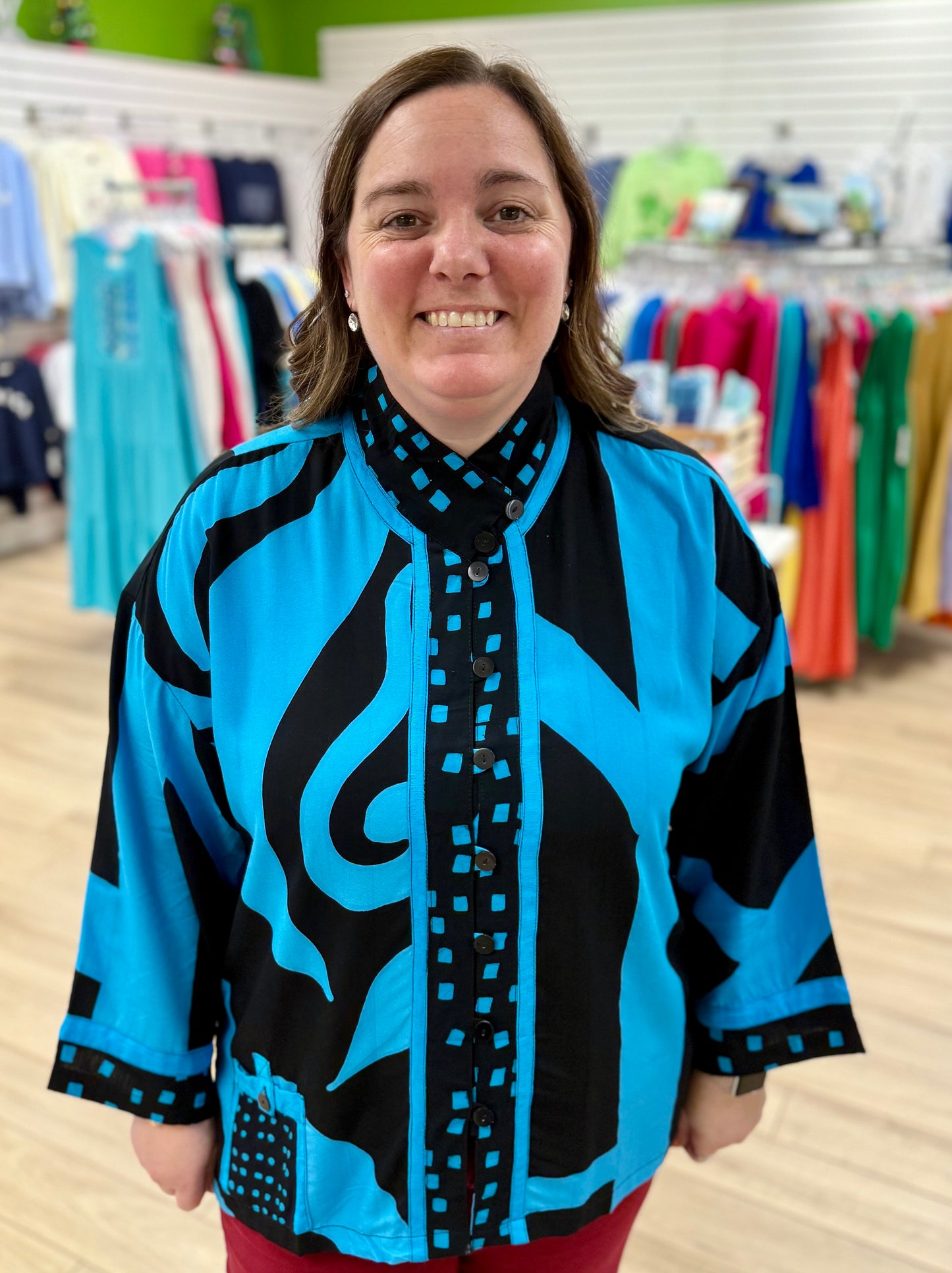 Iguana Batik Boxy Jacket Top