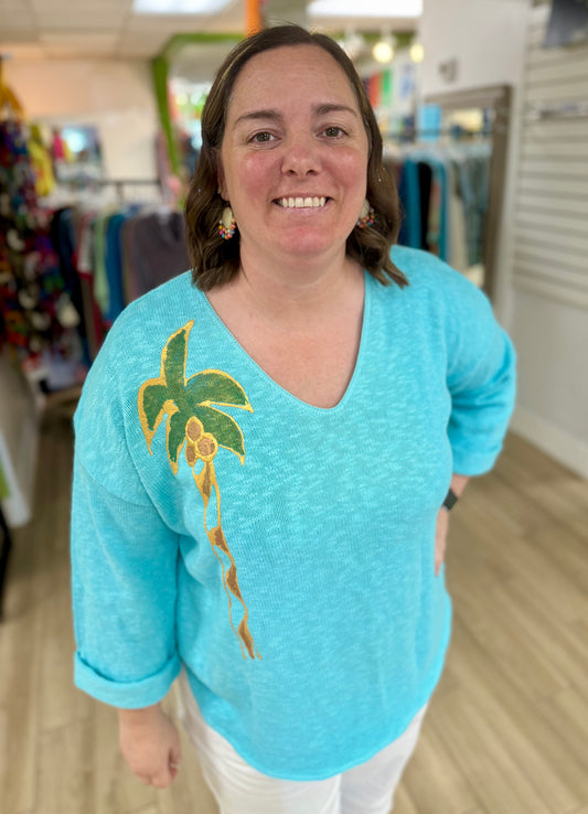 Peg Painted Solo Side Palm Sweater