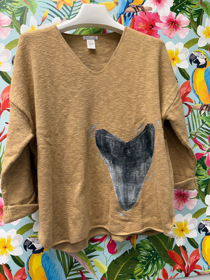 MoMo Painted Sweater - Shark Tooth