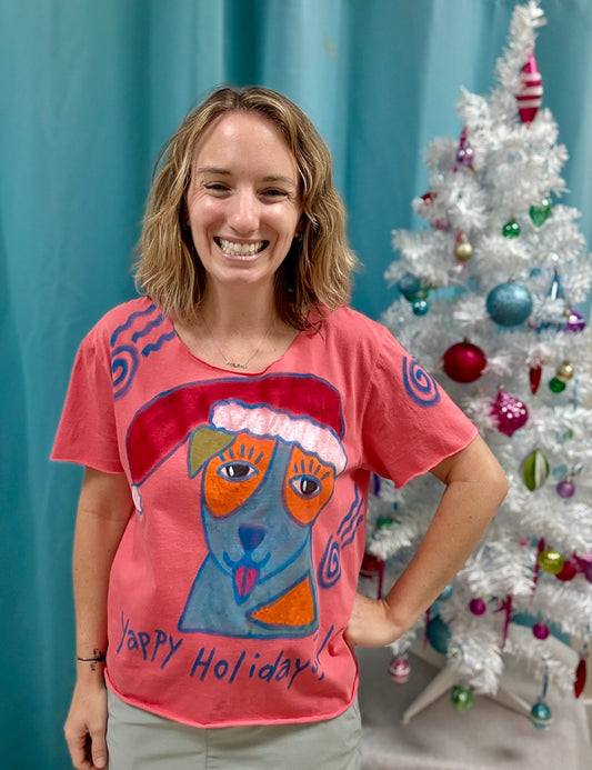 Jackie Ludtke Painted Yappy Holidays Dog