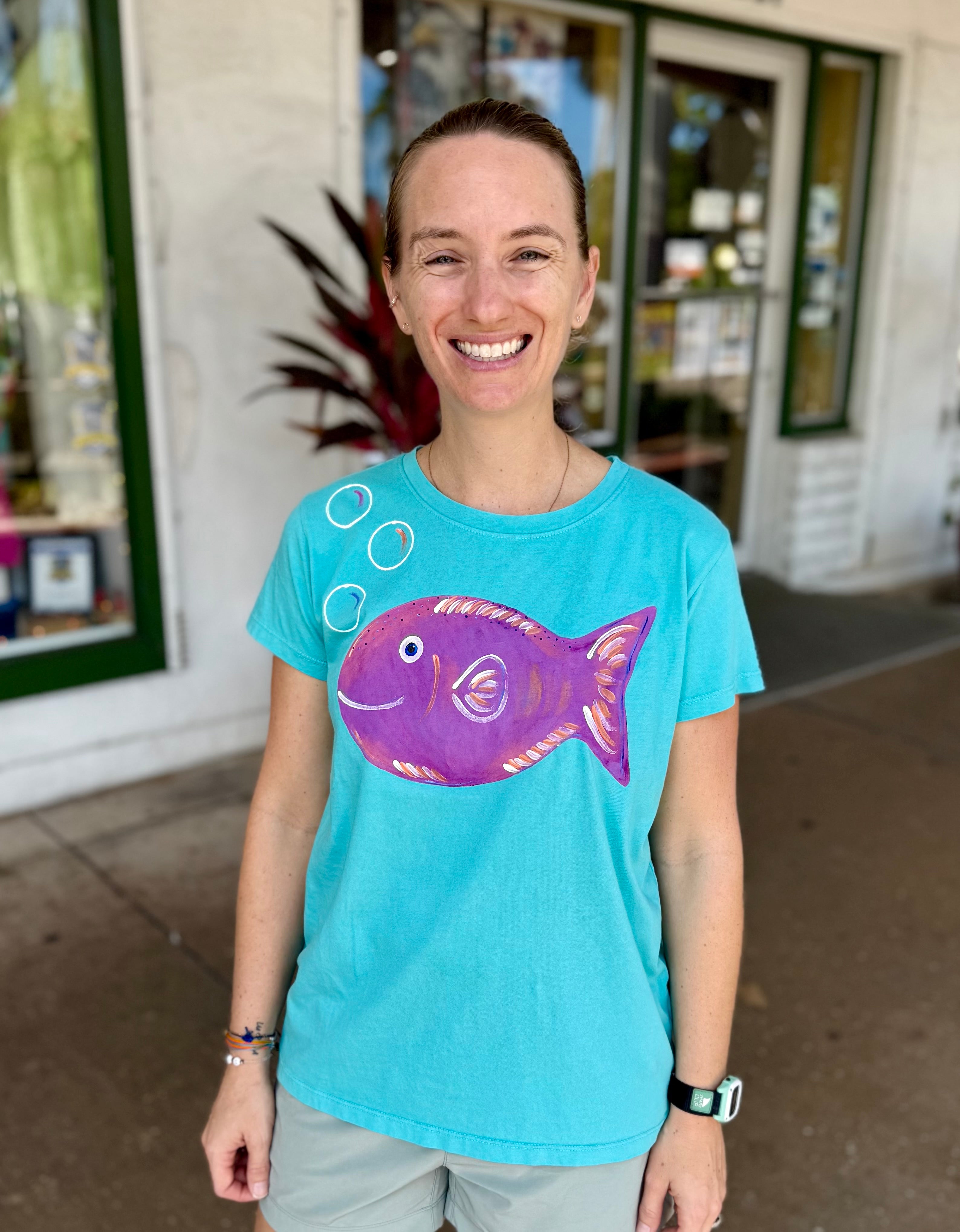 momoページ MoMo 8145 Painted Fishy Frita Top – Scarlet Macaw Resort Wear
