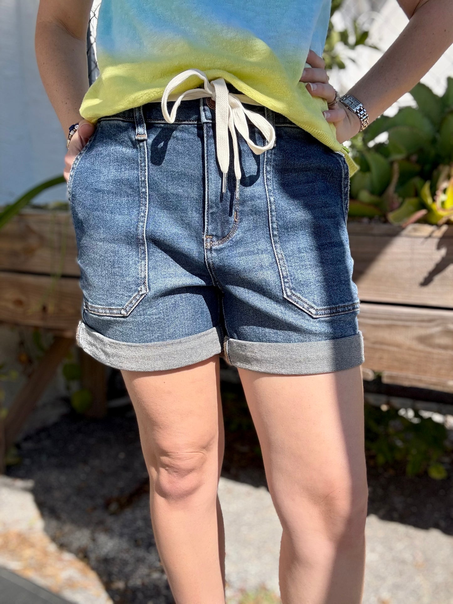 Judy Blue 150343 Denim Tie Short
