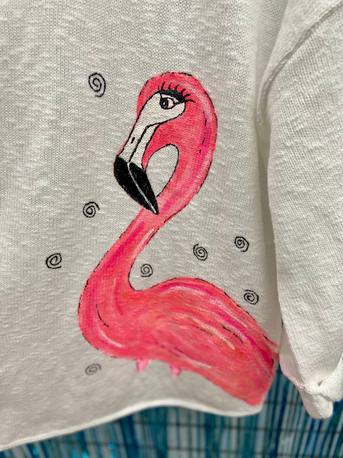 LisaLou Fancy Flamingo Painted Sweater