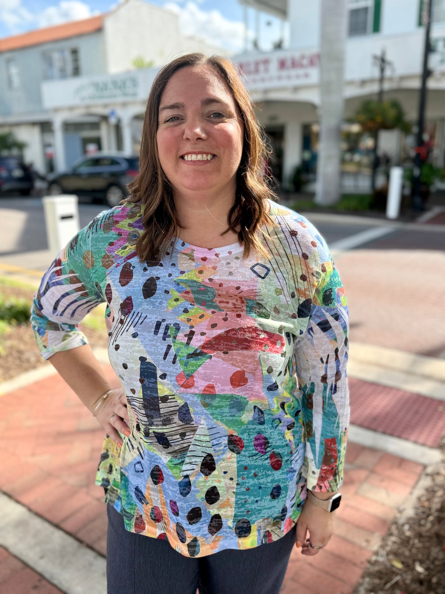 Jess & Jane 44 Print Top