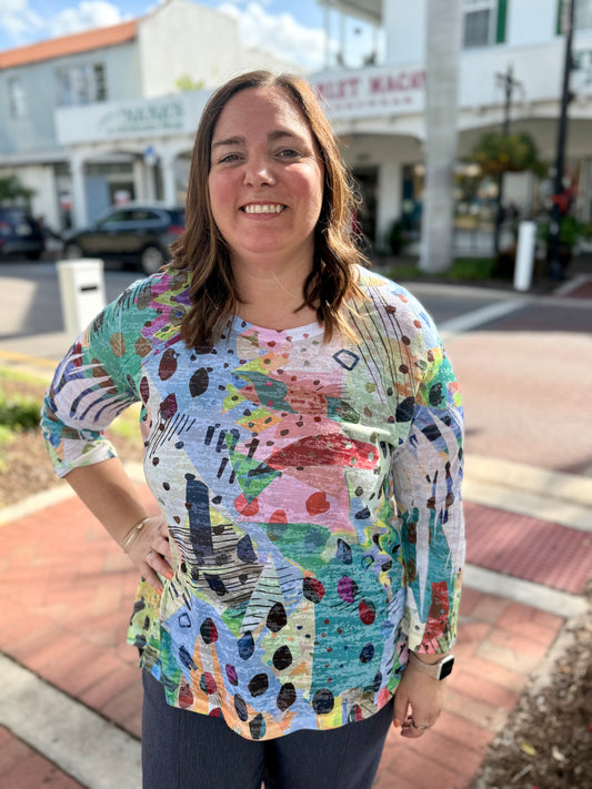 Jess & Jane 44 Print Top