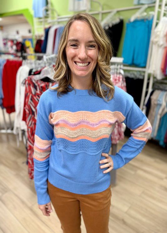 Hatley Pointelle Wave Sweater