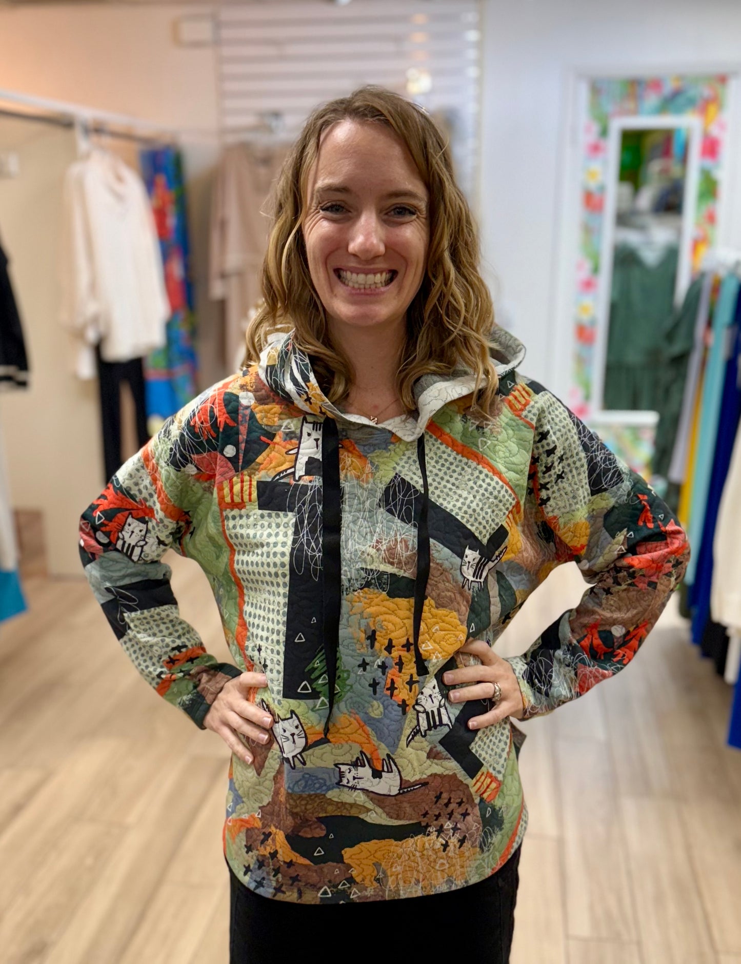 Inoah T436NB Cat-Tastic Day Hoodie Top