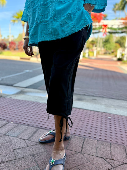 Cottonseed Gauze Cargo Capri