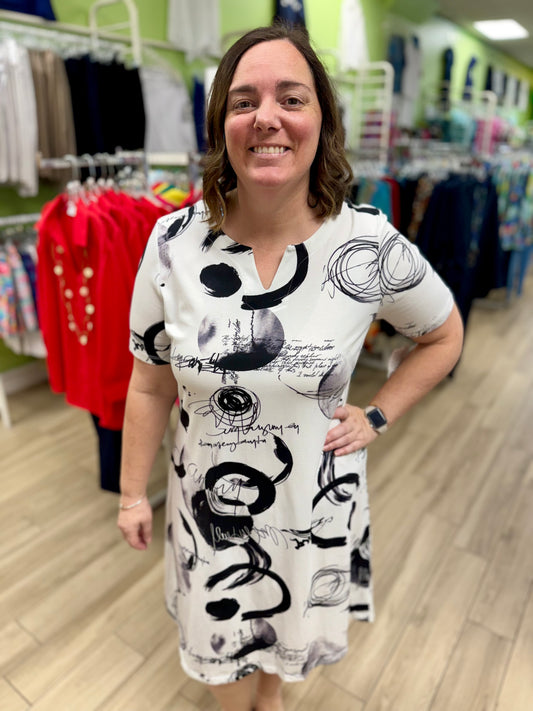 Jess & Jane Notch Neck Dress