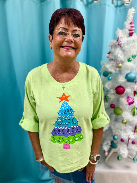 MoMo 1021 Painted Merry & Bright Top
