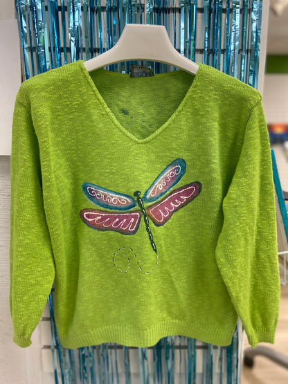 LisaLou Dragonfly Painted Sweater