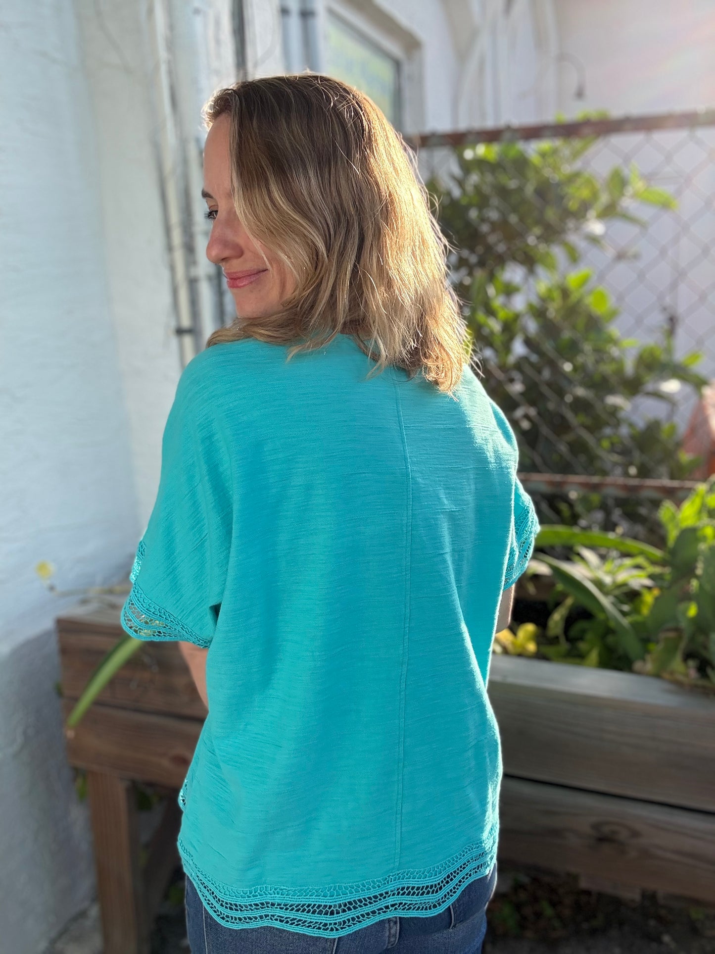 Inspired by Wild Palms T11 Lace Trim Top