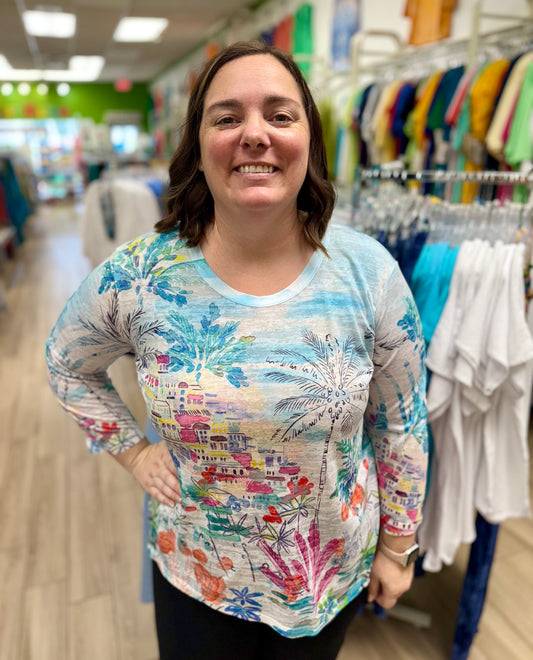 Jess & Jane 44 Print Top