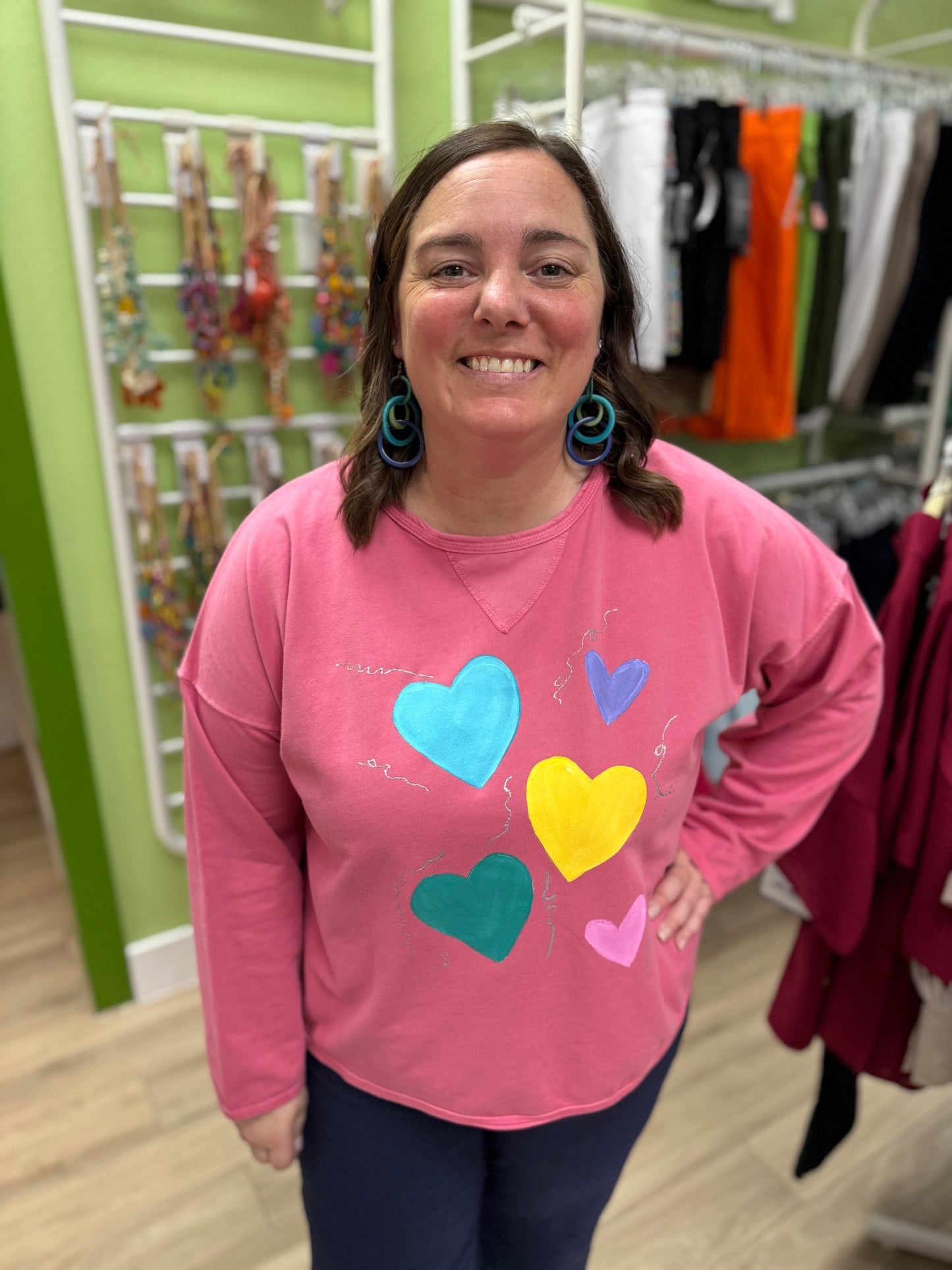 Peg Painted ST746 Hearts Sweatshirt