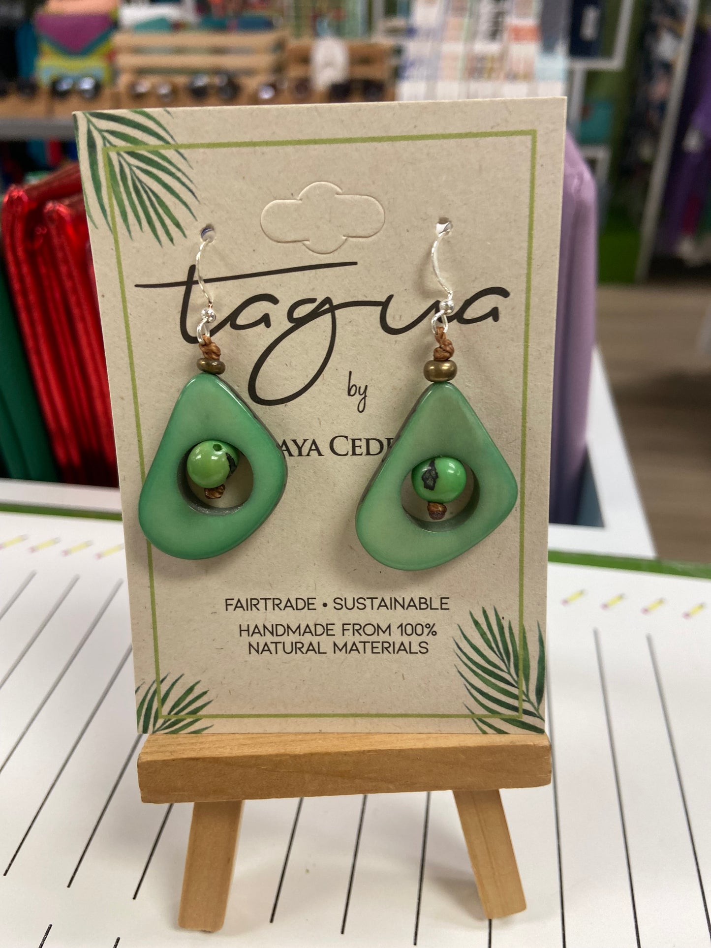 Tagua Aztec Earring