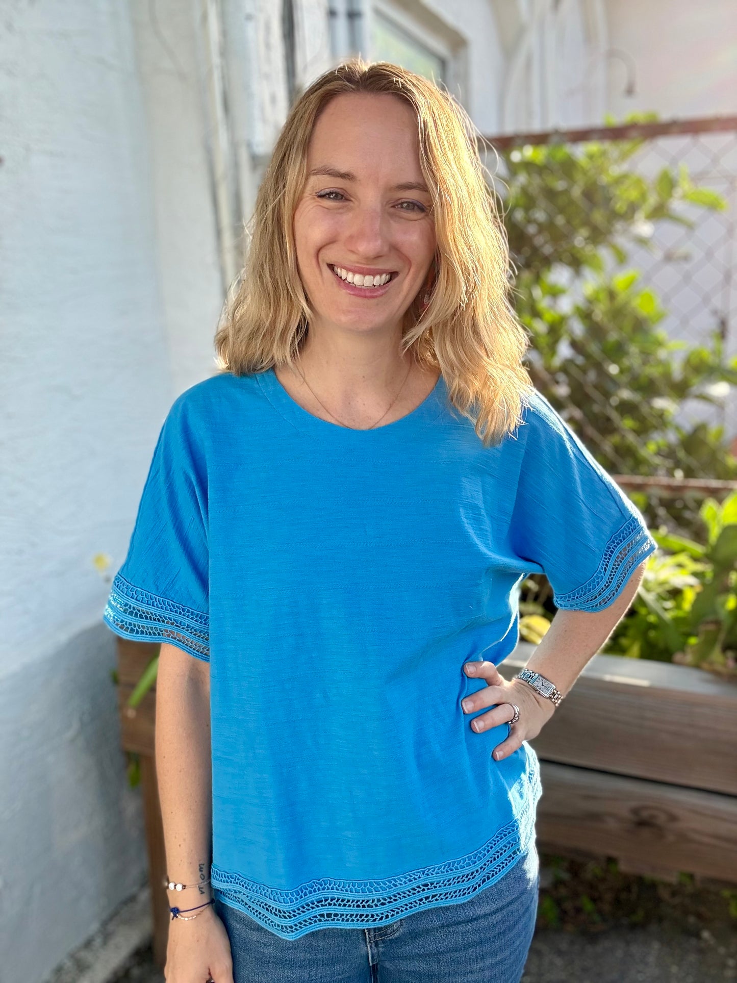Inspired by Wild Palms T11 Lace Trim Top