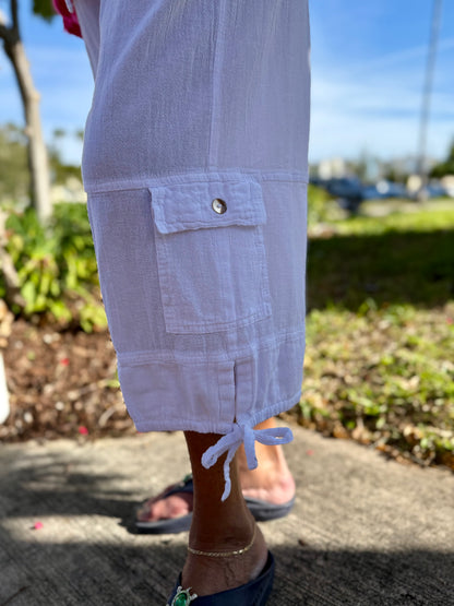 Cottonseed Gauze Cargo Capri