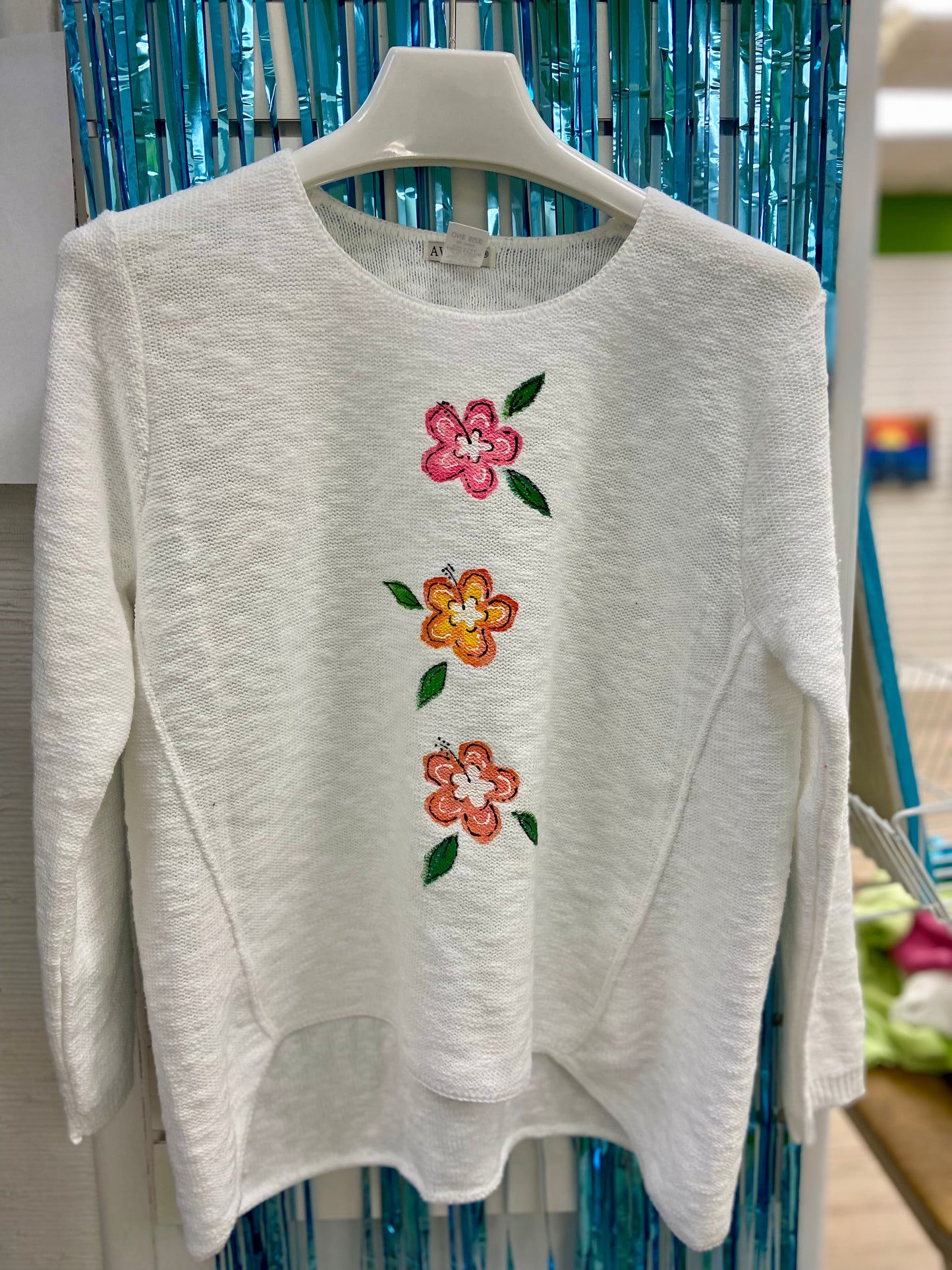 LisaLou Hibiscus Trio Painted Sweater